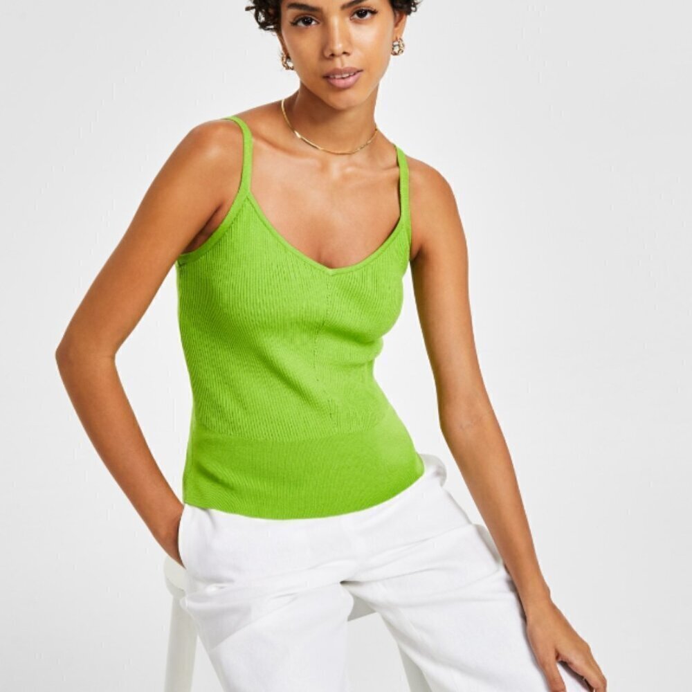 Bar III Women's Size XXL Green Apple Ribbed Sweater Camisole NWT